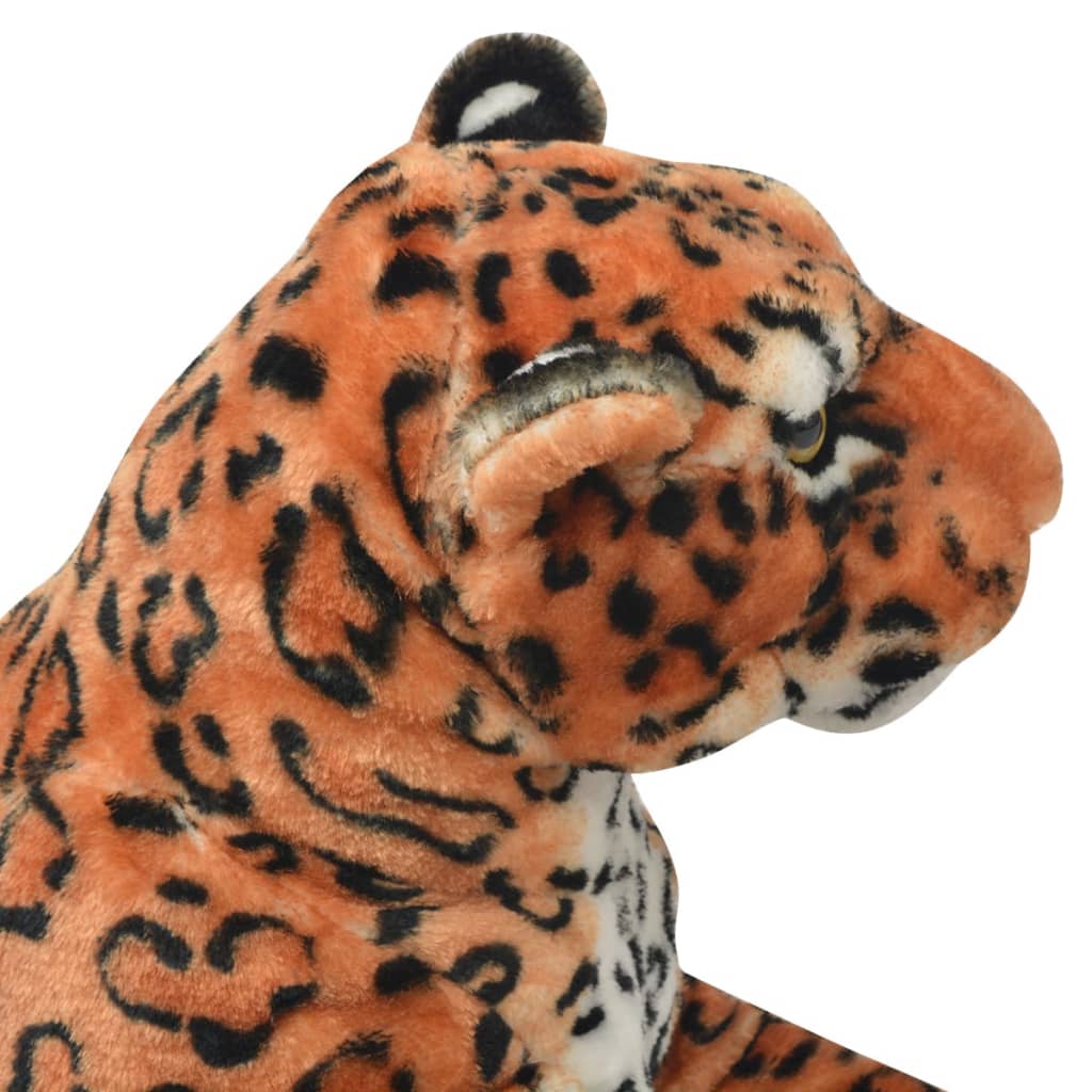 tøjdyr leopard XXL plysstof brun