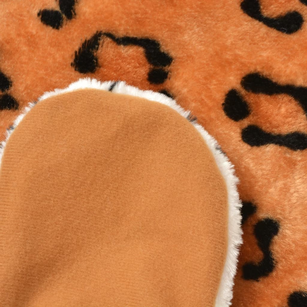 leopardtæppe i plys 139 cm brun