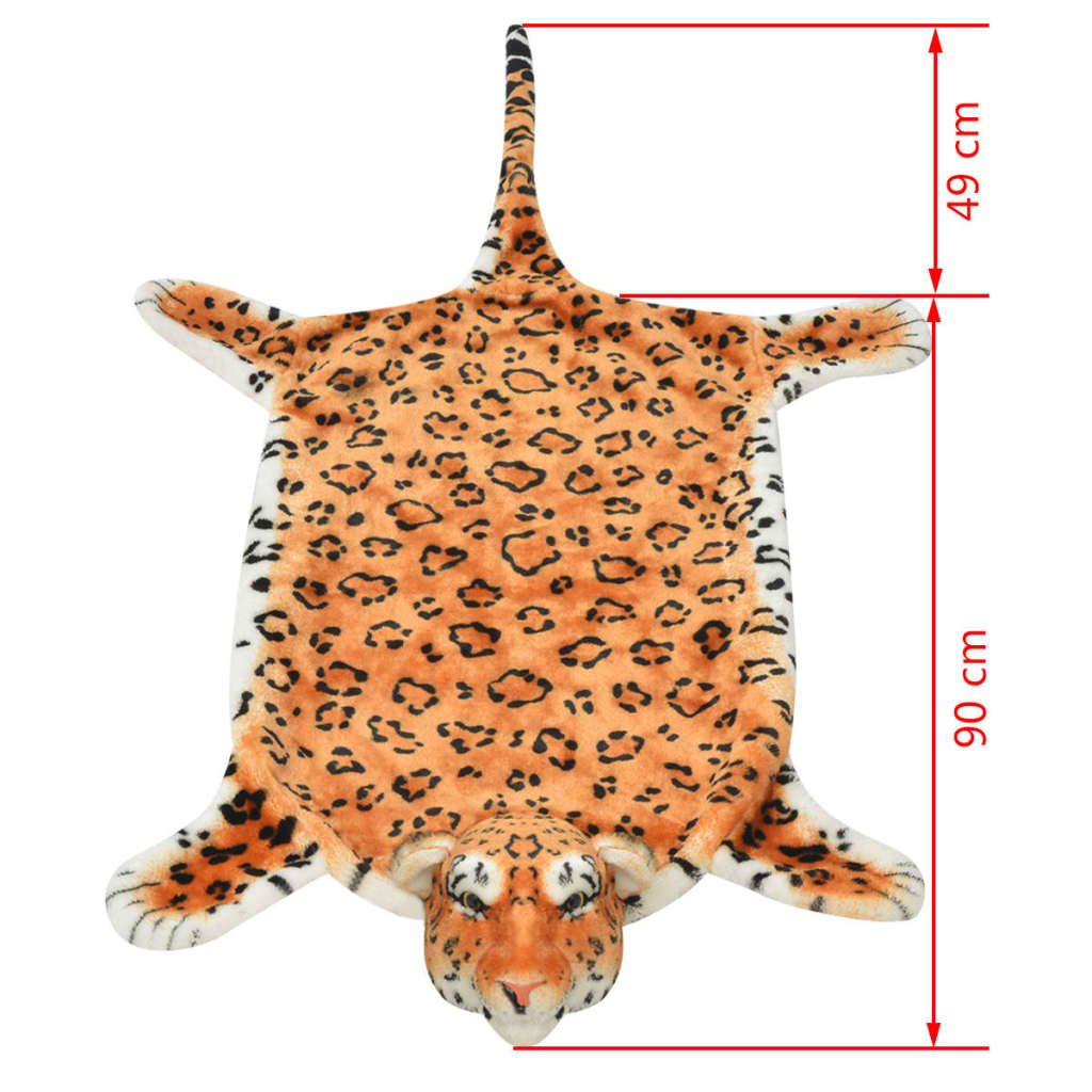 leopardtæppe i plys 139 cm brun