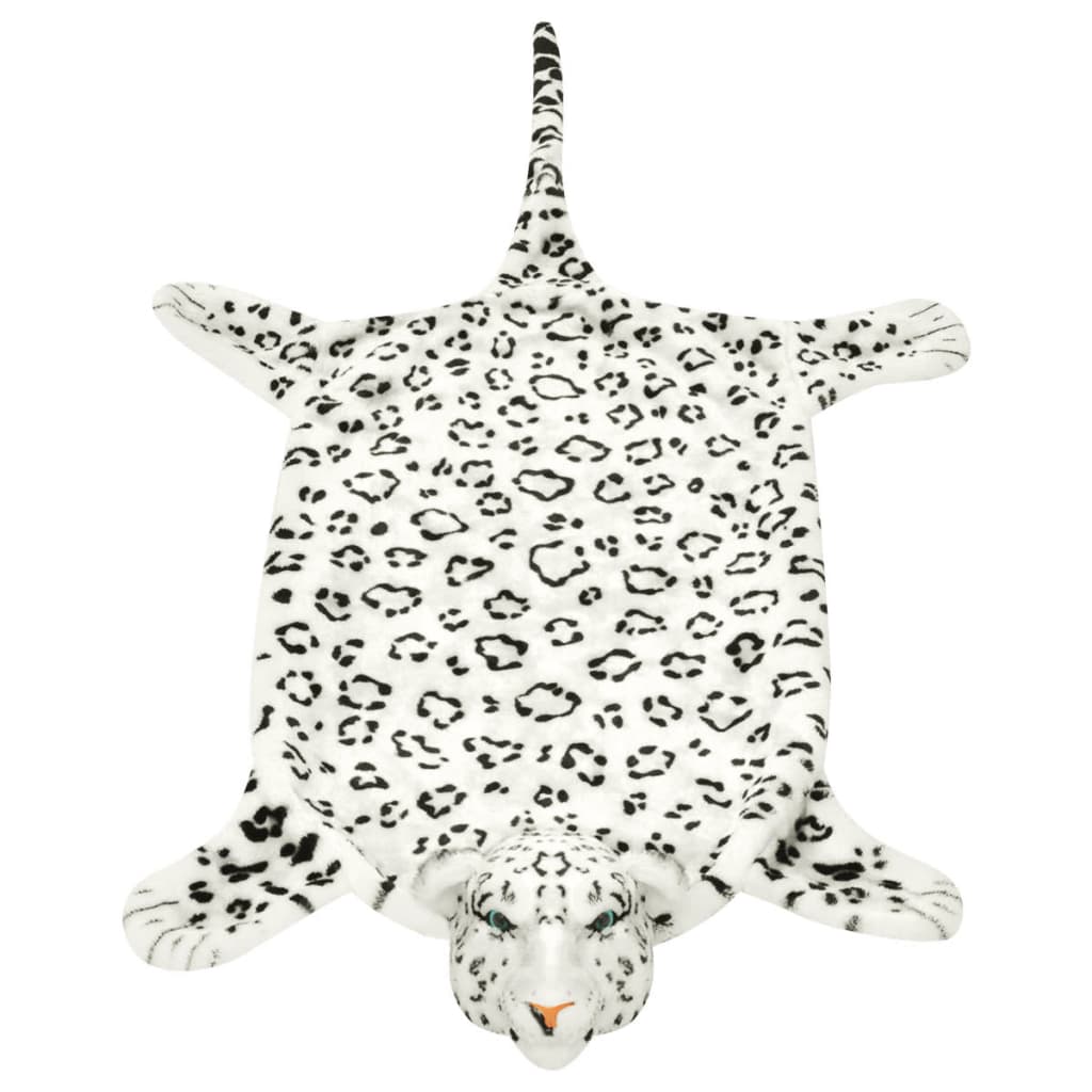 leopardtæppe plys 139 cm hvid