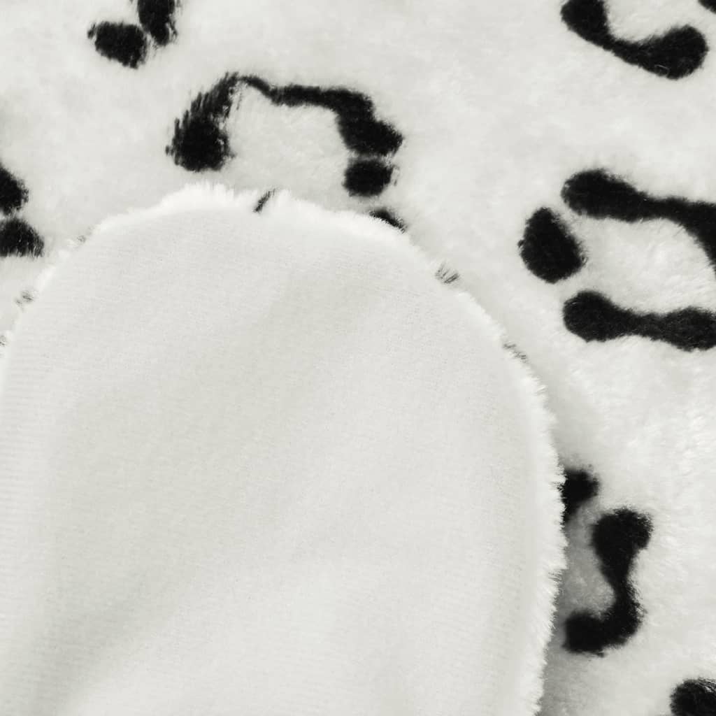 leopardtæppe plys 139 cm hvid