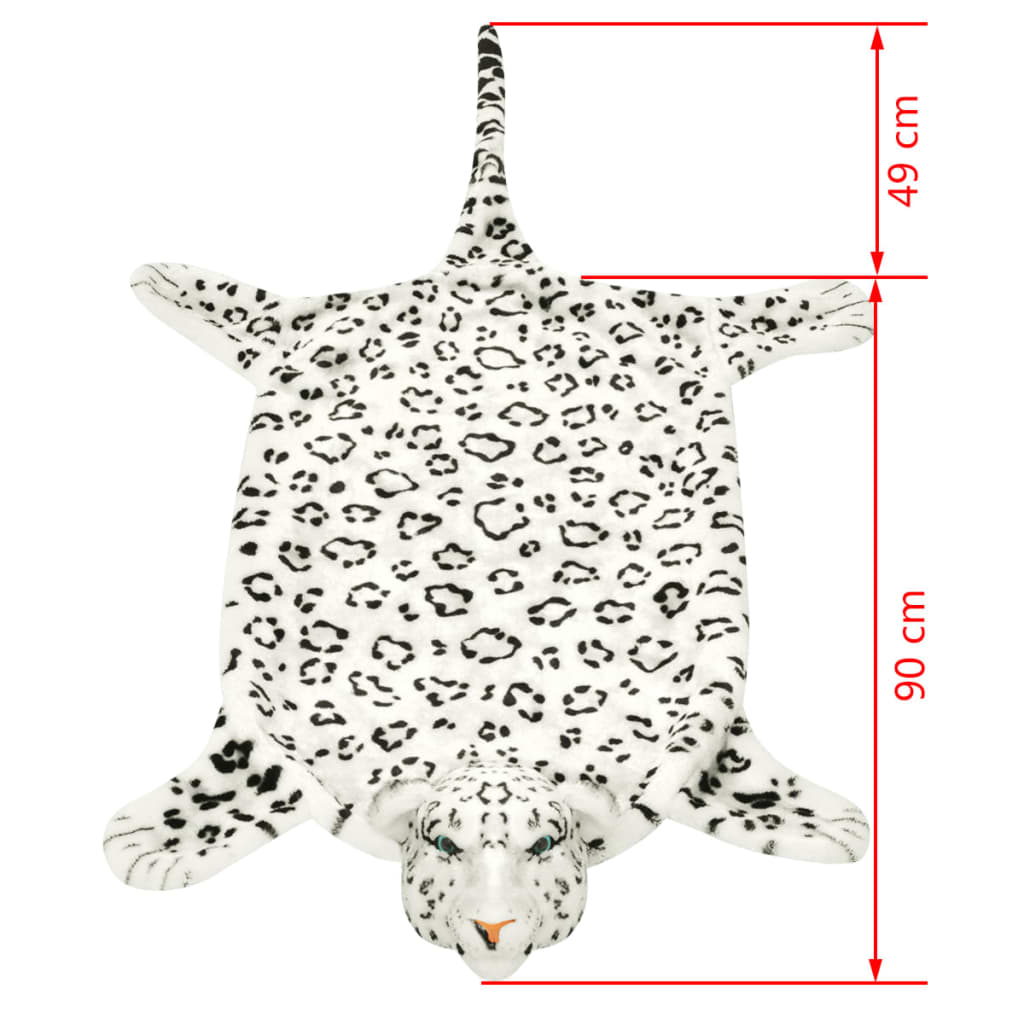 leopardtæppe plys 139 cm hvid