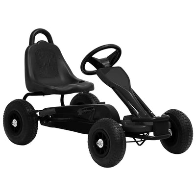 pedal-gokart med luftdæk sort