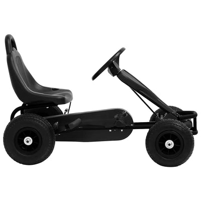 pedal-gokart med luftdæk sort