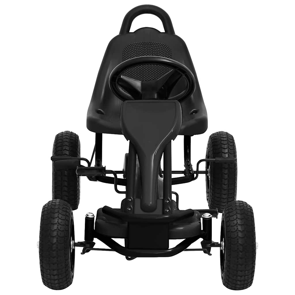 pedal-gokart med luftdæk sort