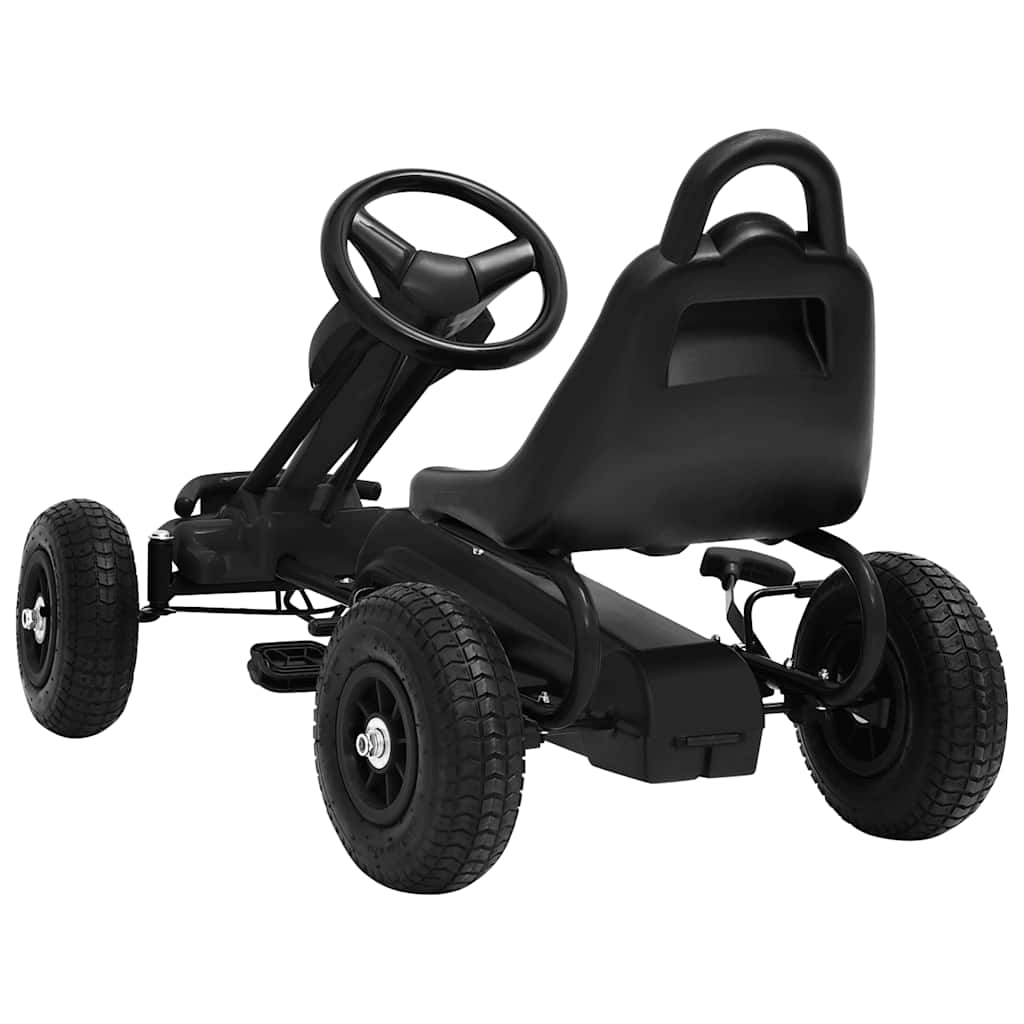 pedal-gokart med luftdæk sort