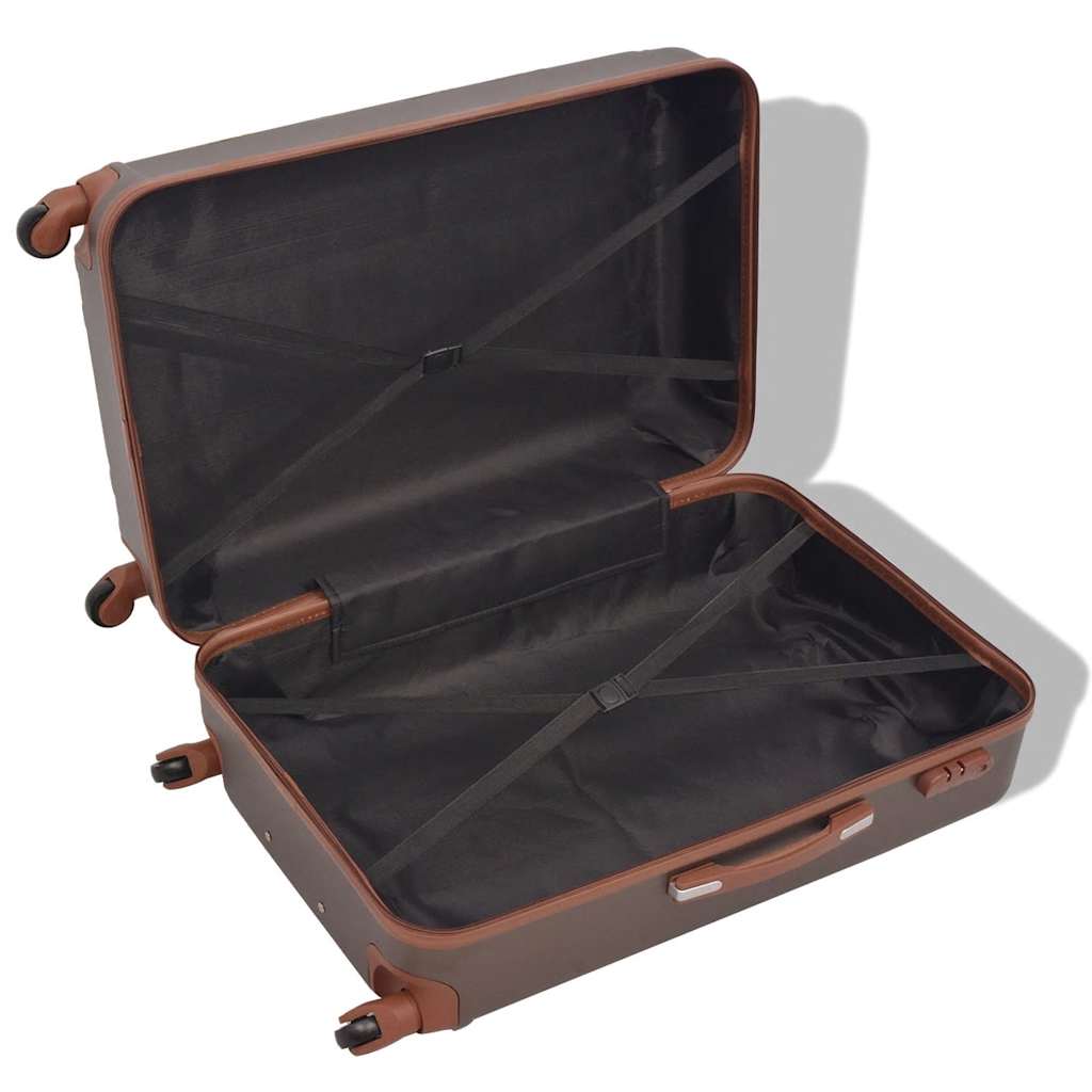 hardcase trolleysæt fire dele kaffefarvet