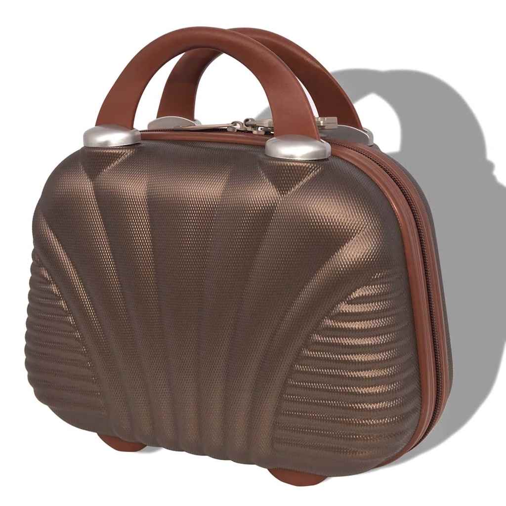 hardcase trolleysæt fire dele kaffefarvet