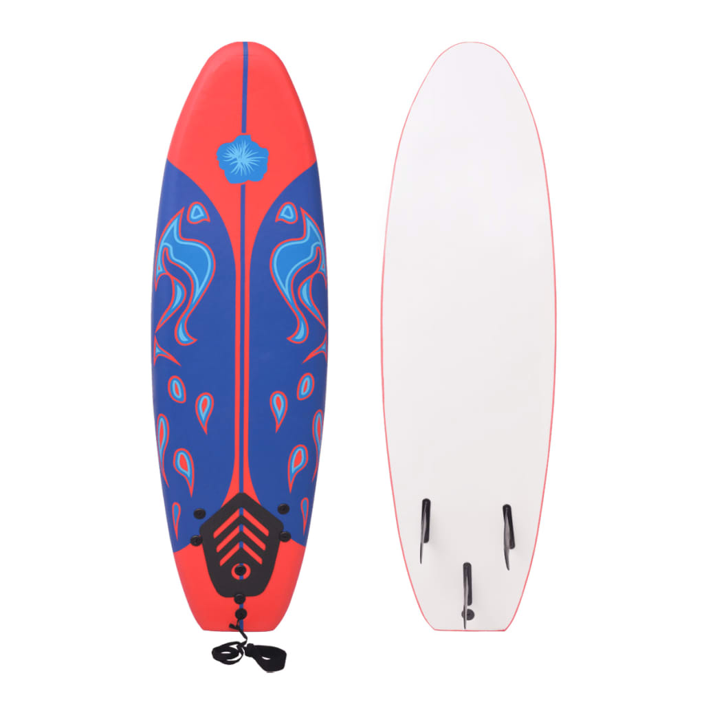 surfboard 170 cm blå og rød
