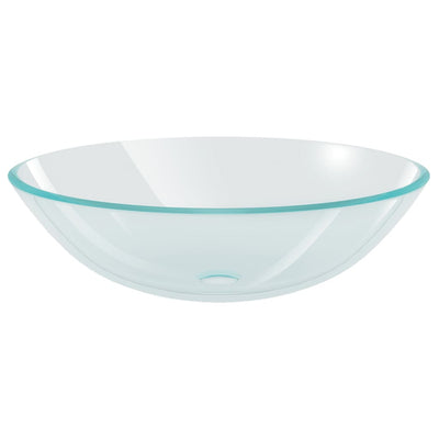 håndvask i hærdet glas 42 cm transparent