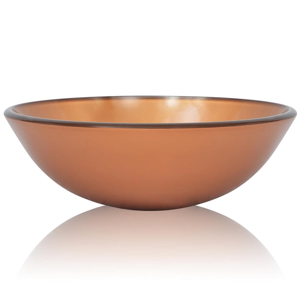 håndvask hærdet glas 42 cm brun