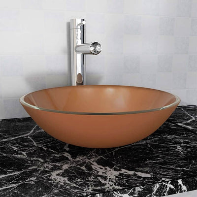 håndvask hærdet glas 42 cm brun