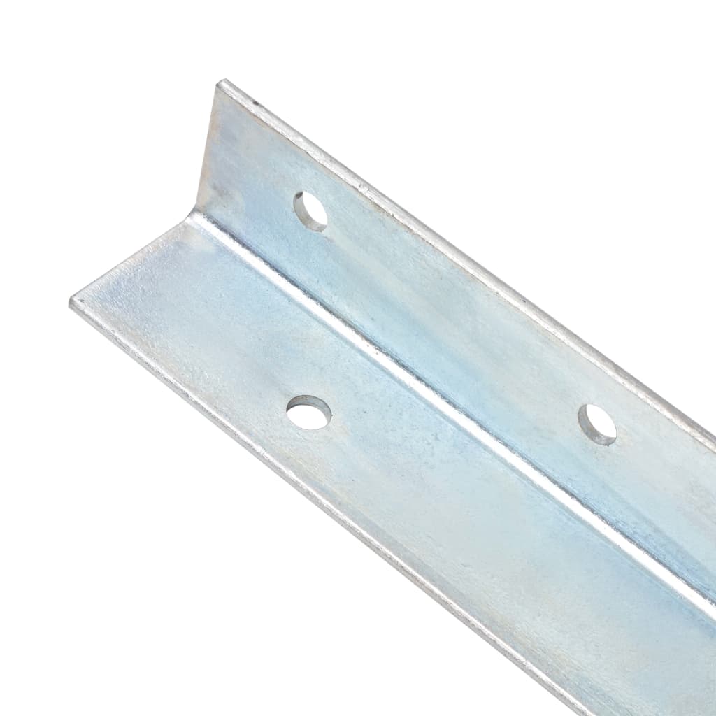 L-formede jordankre 2 stk. galvaniseret stål 5 x 5 x 50 cm