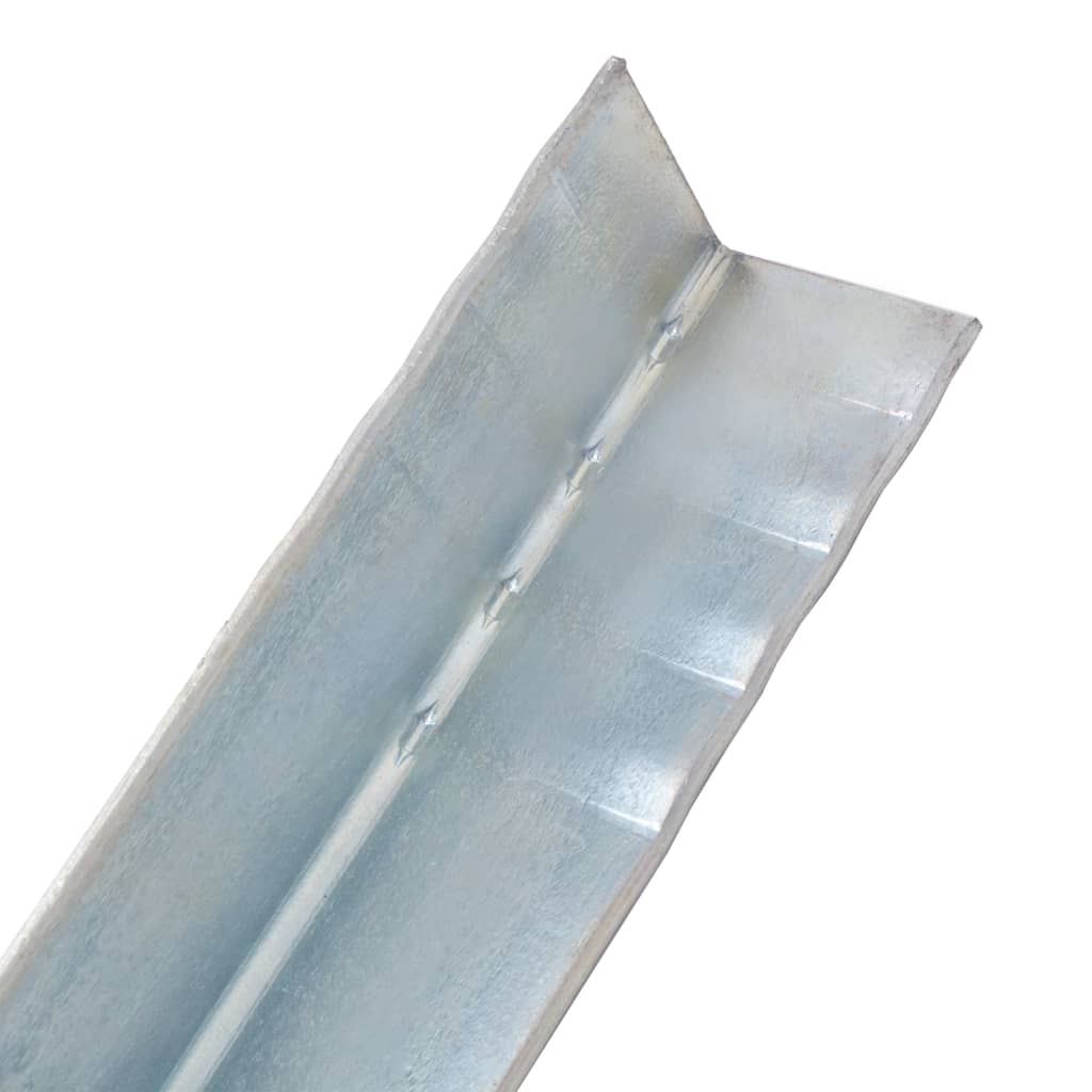 L-formede jordankre 2 stk. galvaniseret stål 5 x 5 x 50 cm