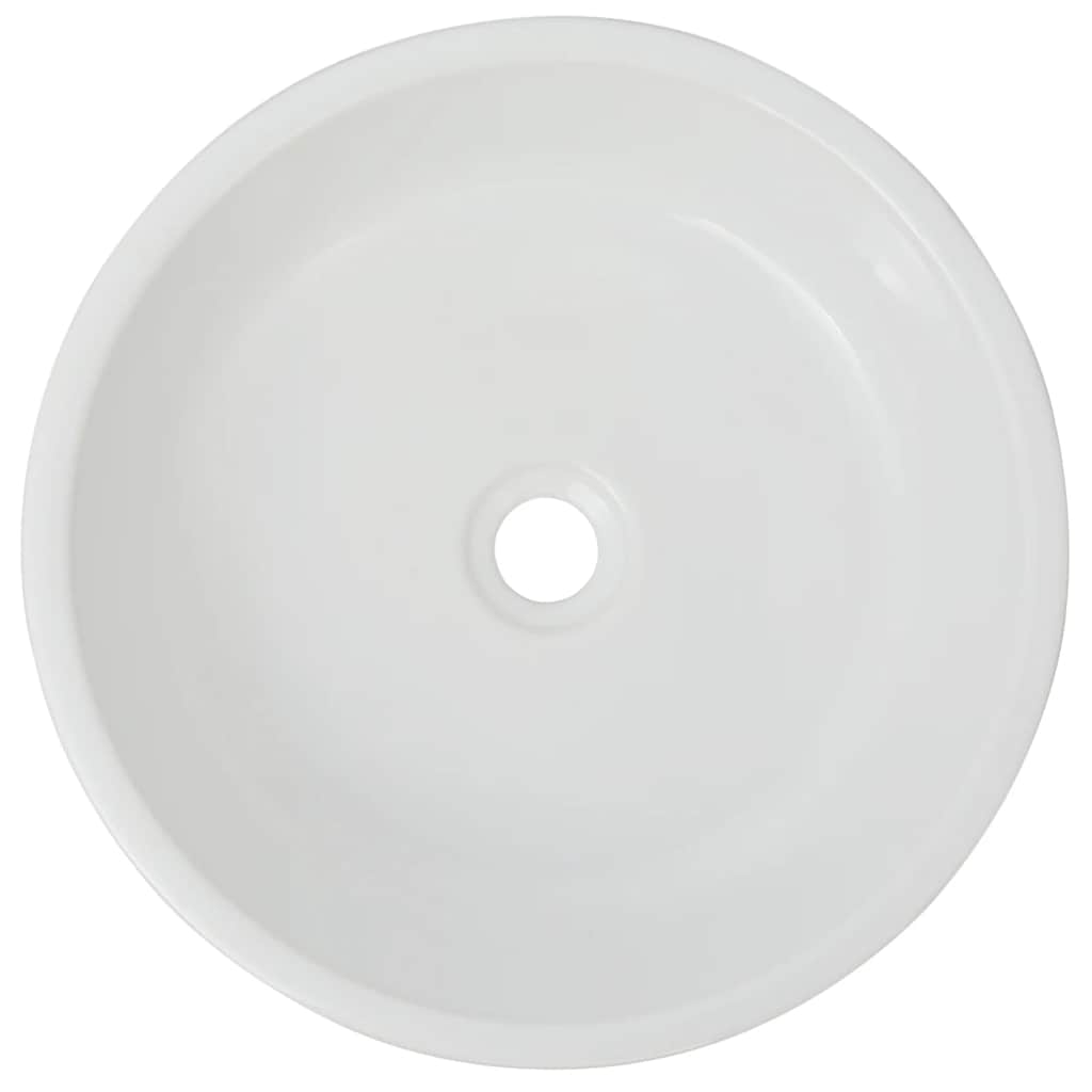 håndvask rund keramik 42x12 cm hvid