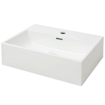håndvask med hul til vandhane keramik 51,5x38,5x15 cm hvid