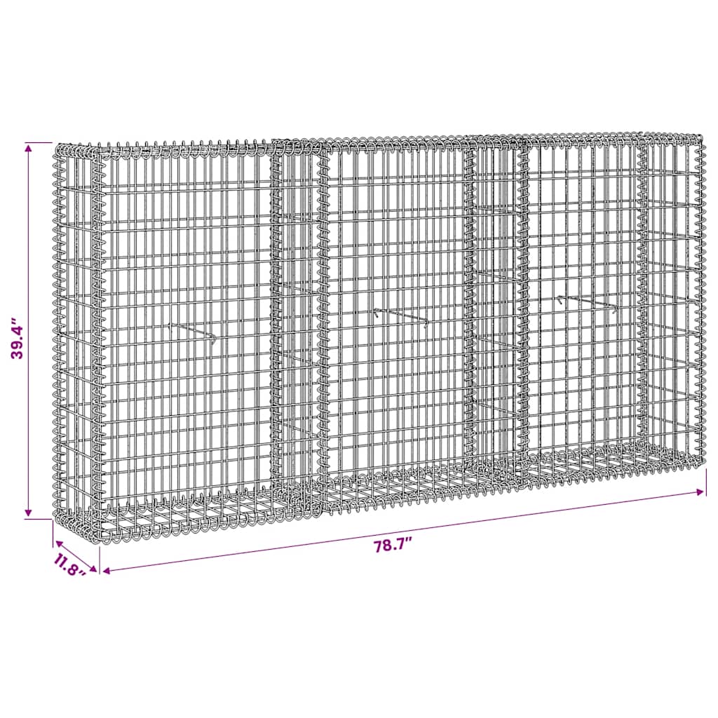 gabionkurv 200 x 30 x 100 cm galvaniseret stål
