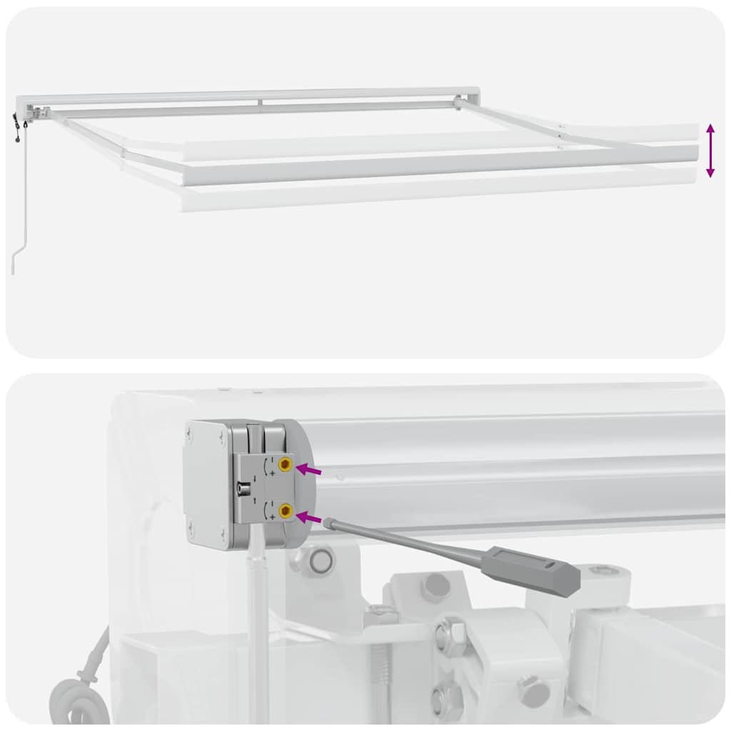 Markiseramme Hvid 350 x 250 cm Aluminium