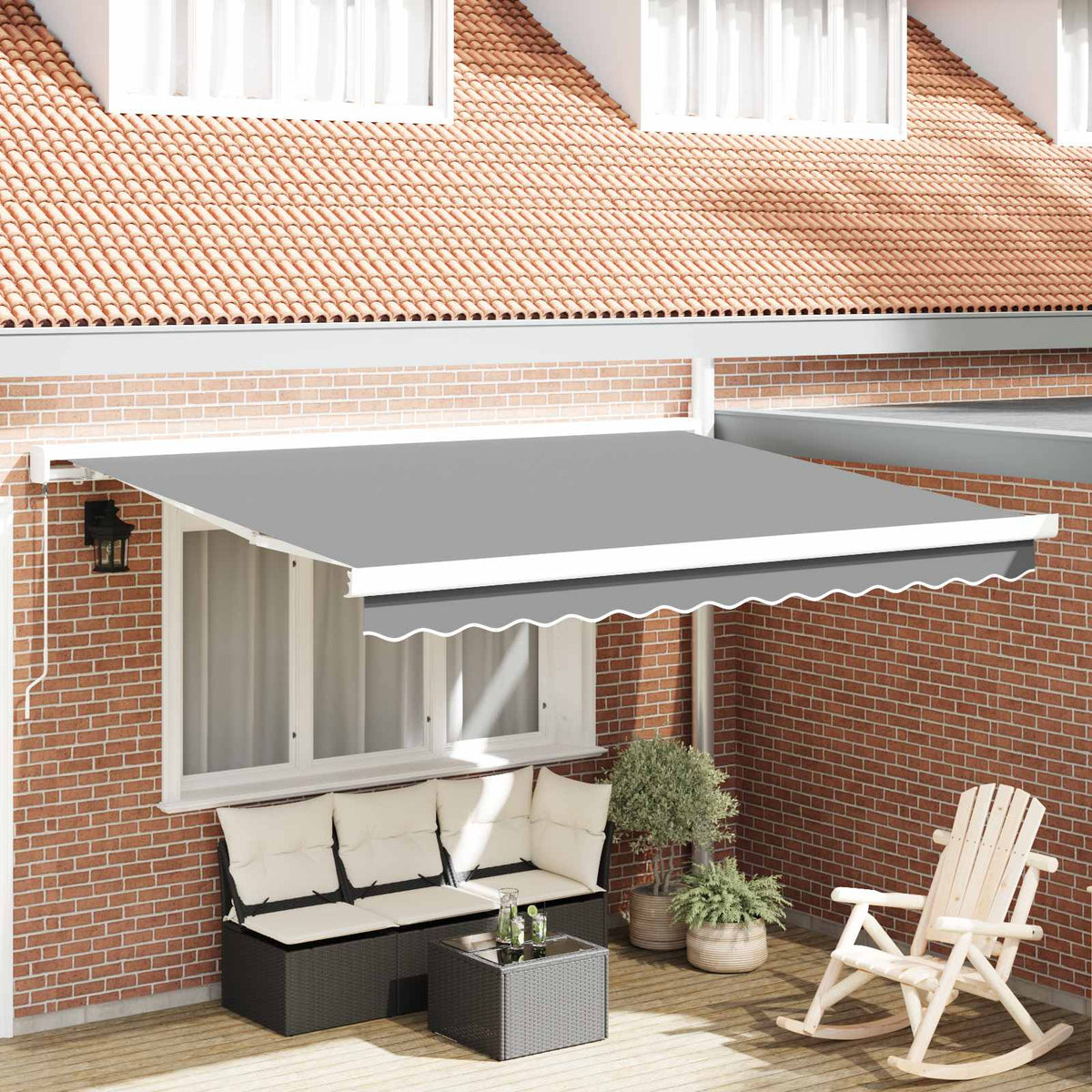 Markiseramme Hvid 350 x 250 cm Aluminium