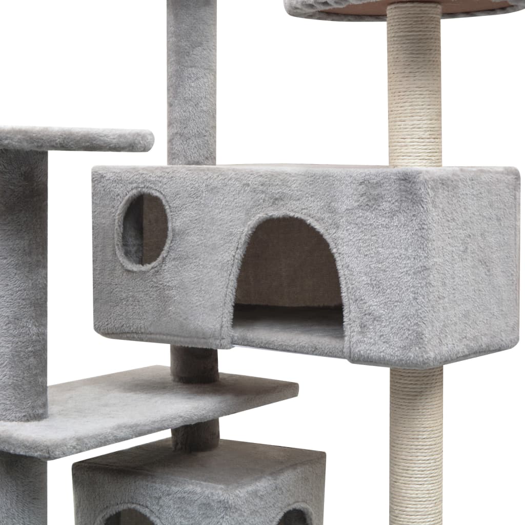 kradsetræ til katte med sisal 125 cm grå