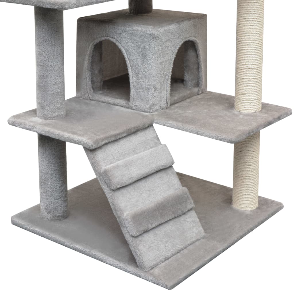 kradsetræ til katte med sisal 125 cm grå