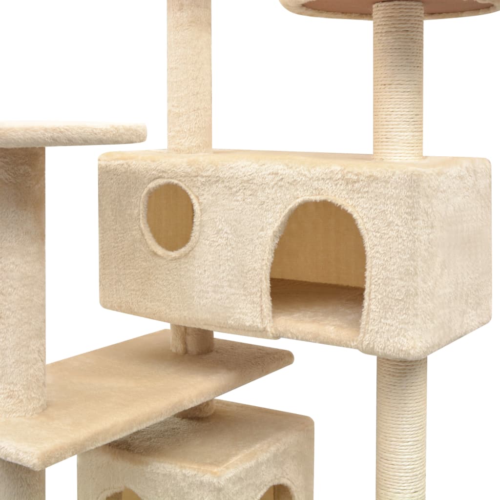 kradsetræ med sisal til katte 125 cm beige
