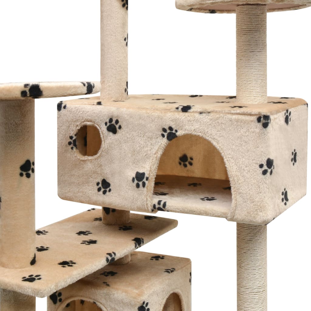 kradsetræ med sisal til katte 125 cm poteprint beige