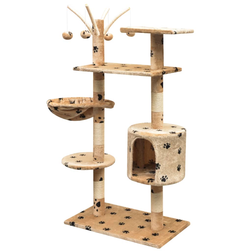 kradsetræ med sisal til katte 125 cm poteprint beige