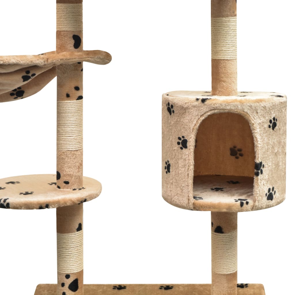kradsetræ med sisal til katte 125 cm poteprint beige