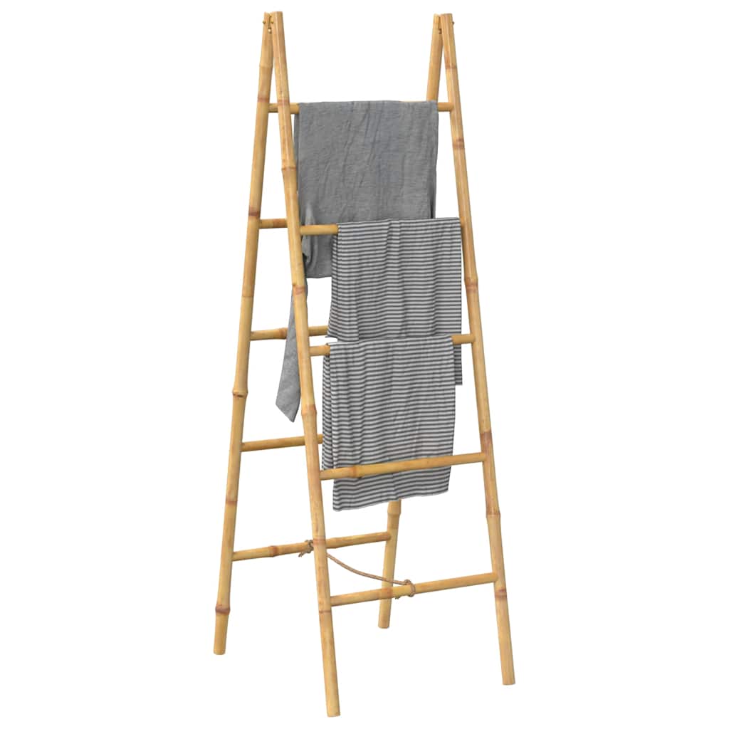 dobbelt håndklædestige med 5 ribbe i bambus 50x160 cm