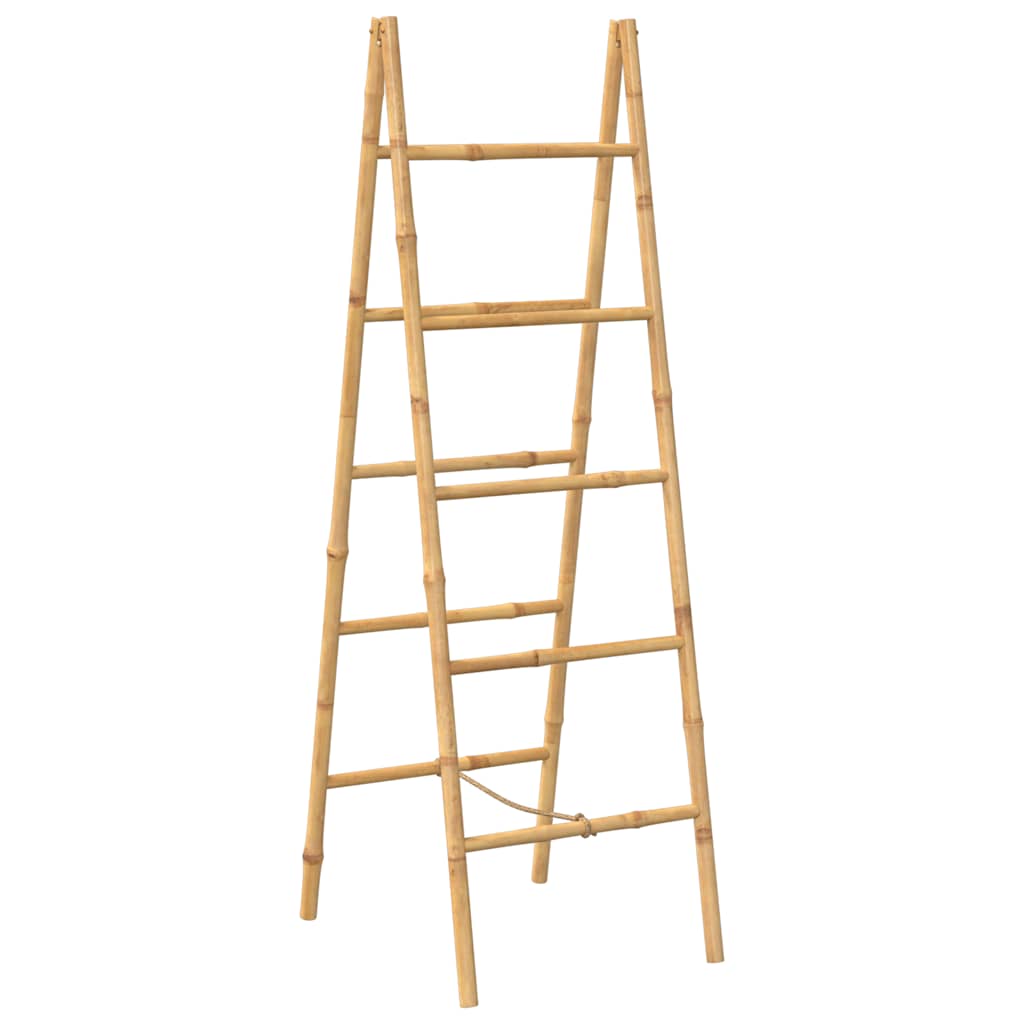 dobbelt håndklædestige med 5 ribbe i bambus 50x160 cm