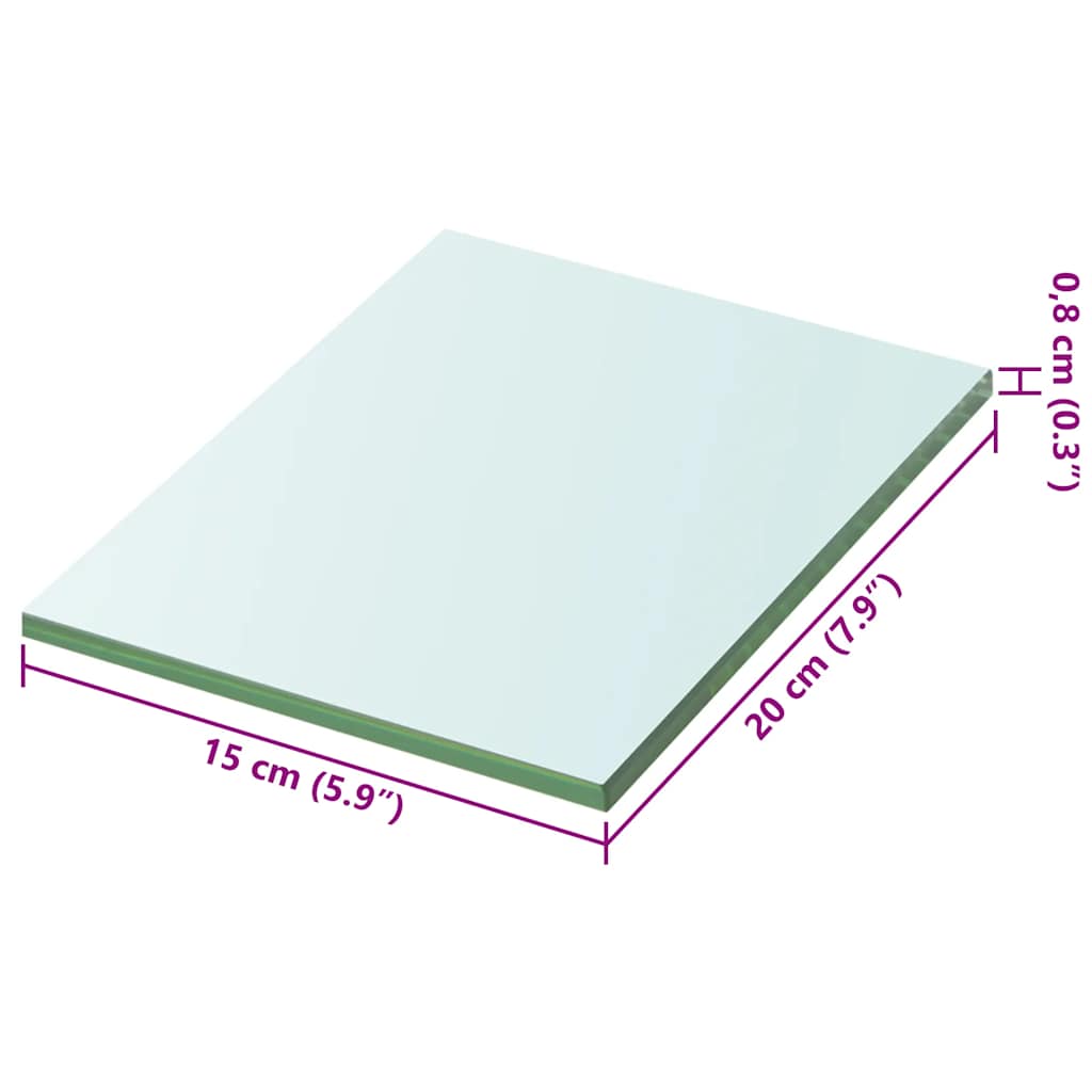 hylde glaspanel klar 20x15 cm