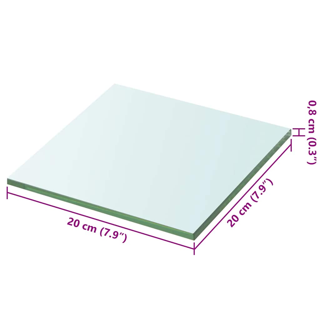 hylde glaspanel klar 20x20 cm