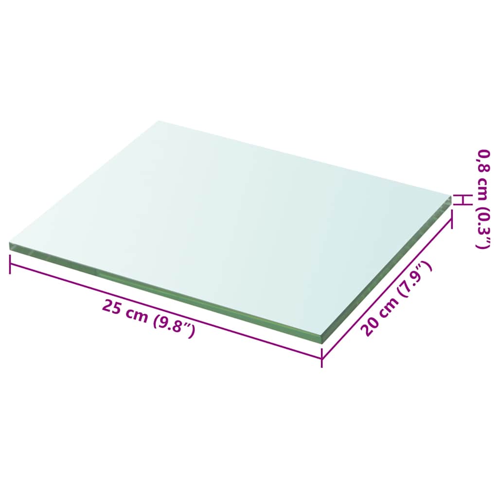 hylde glaspanel klar 20x25 cm