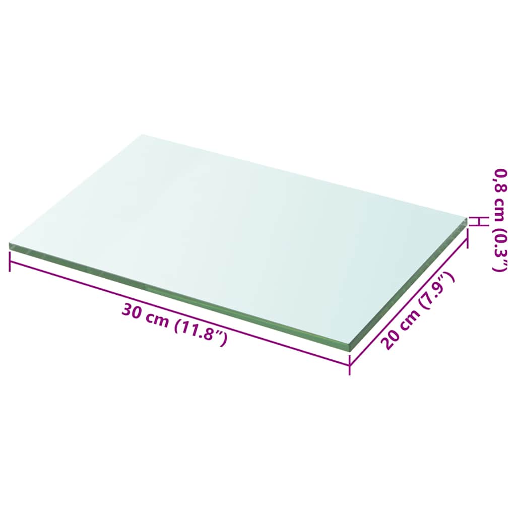 hylde glaspanel klar 20x30 cm