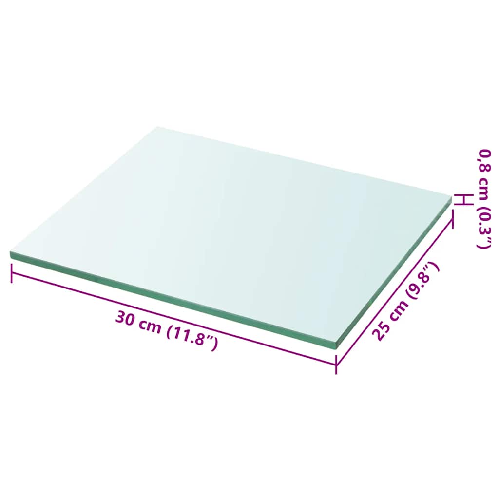 hylde glaspanel klar 30x25 cm