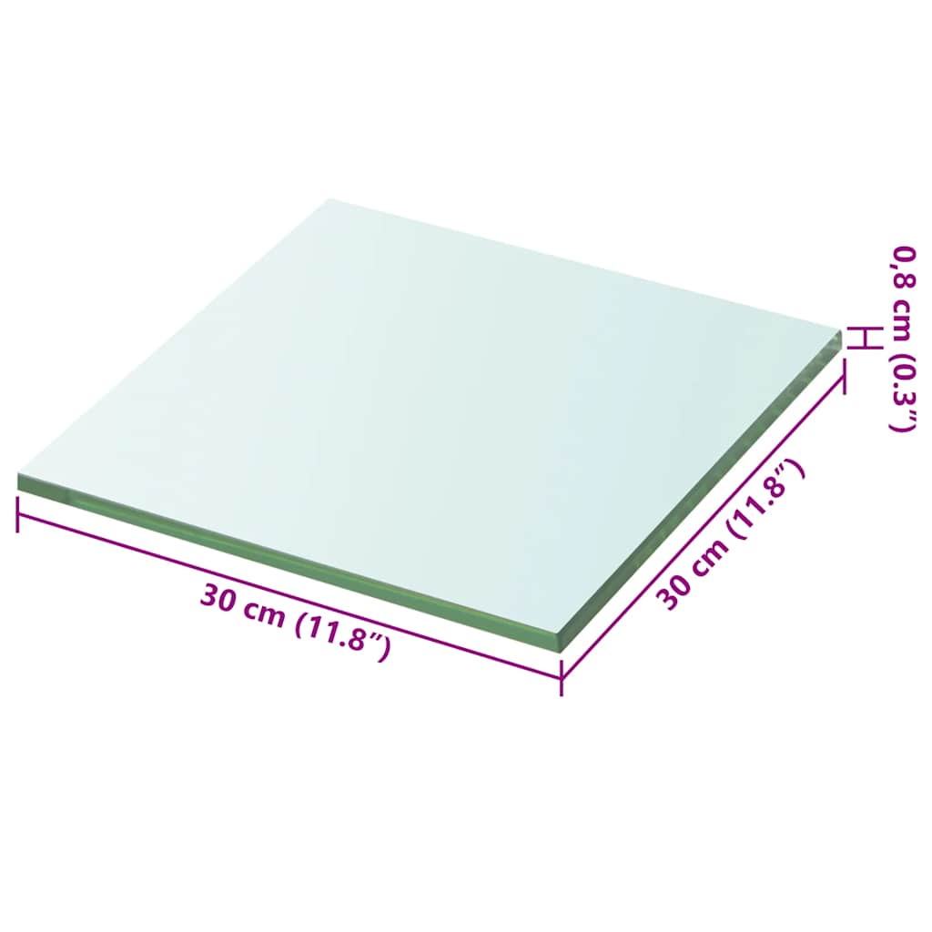 hylde glaspanel klar 30x30 cm