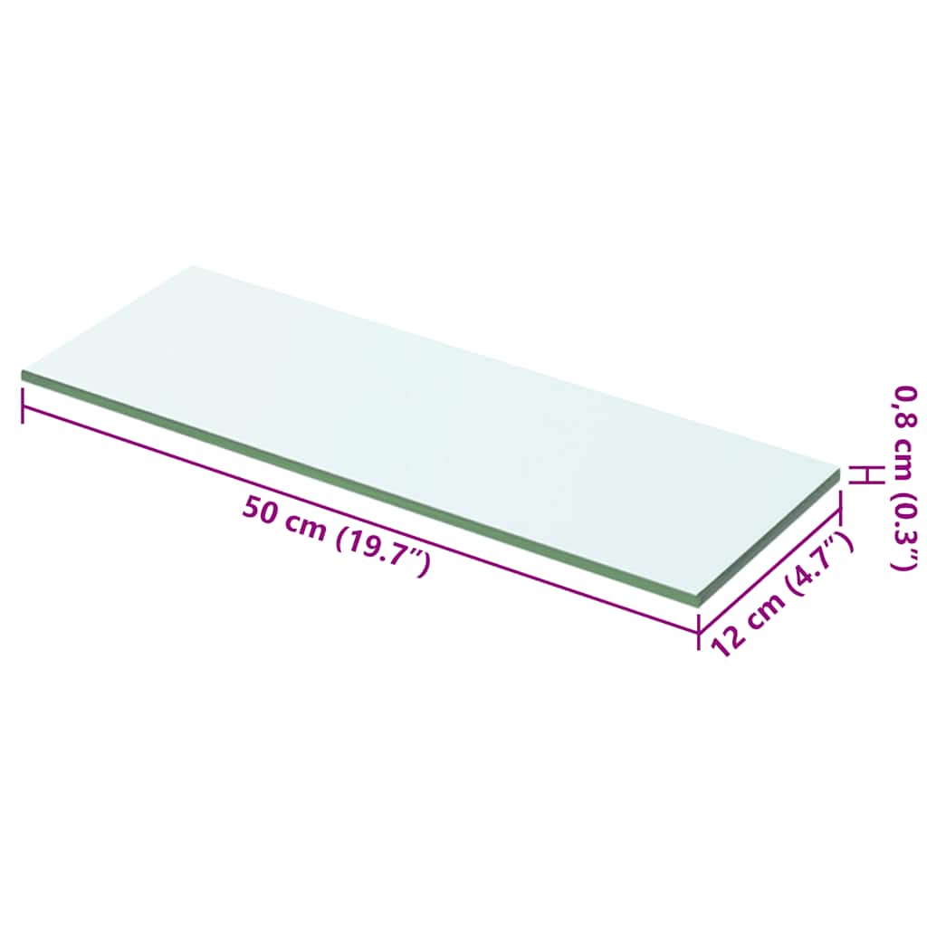 glashyldepanel klar 50x12 cm