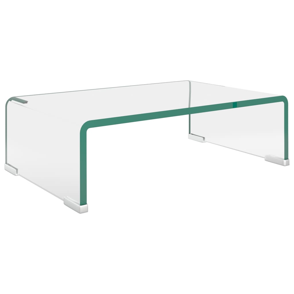 TV-bord/monitorstander klar glas 40x25x11 cm