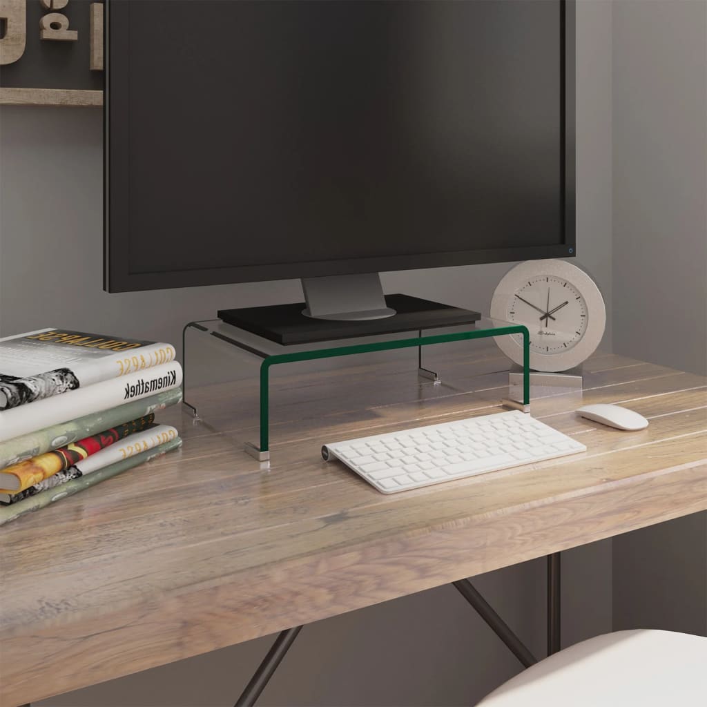 TV-bord/monitorstander klar glas 40x25x11 cm
