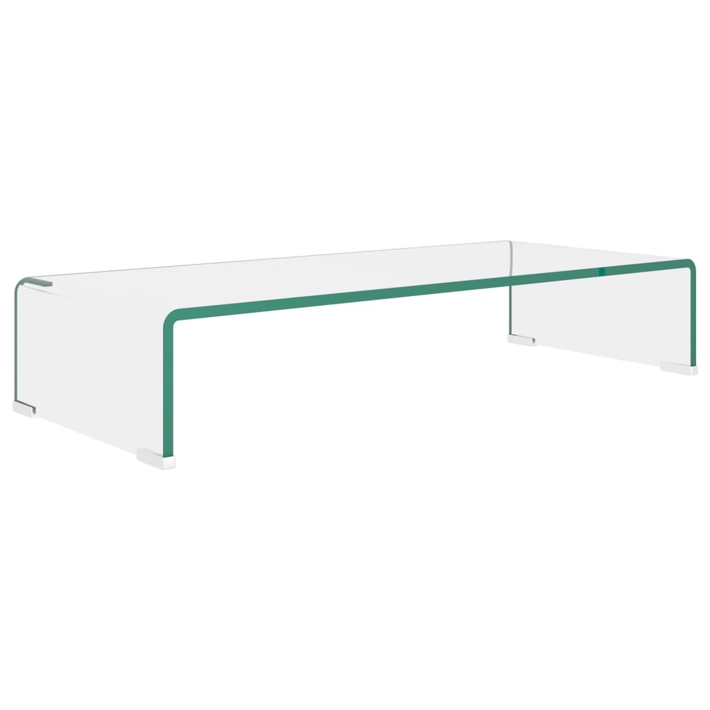 TV-stander/monitorstand klart glas 70x30x13 cm
