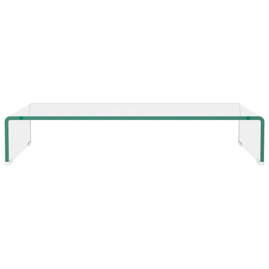 TV-stander/monitorstand klart glas 70x30x13 cm