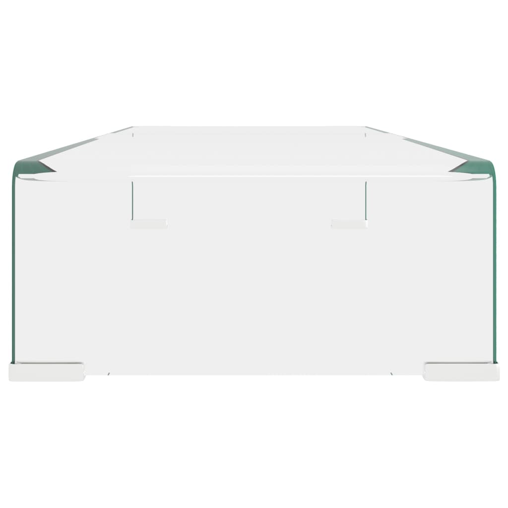 TV-stander/monitorstand klart glas 70x30x13 cm