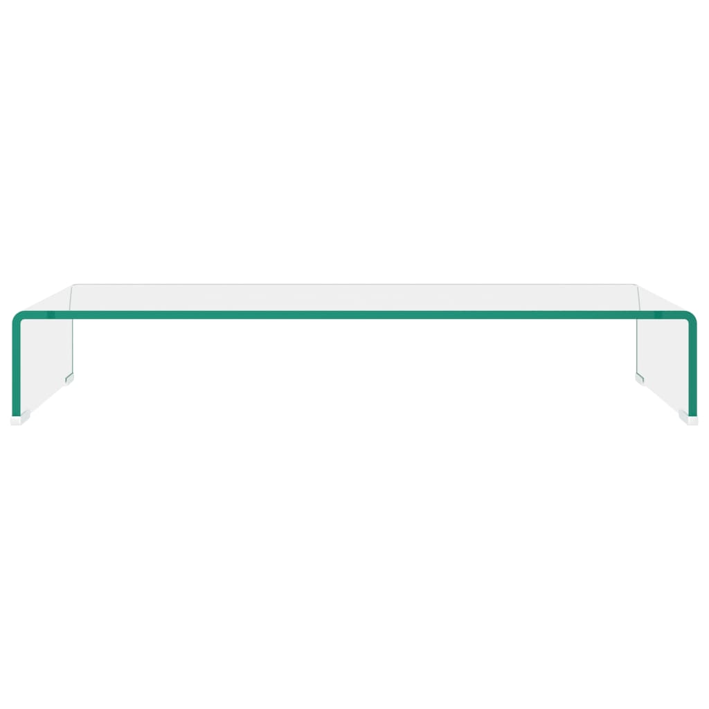 TV-bord/monitorstand i klart glas 80x30x13 cm