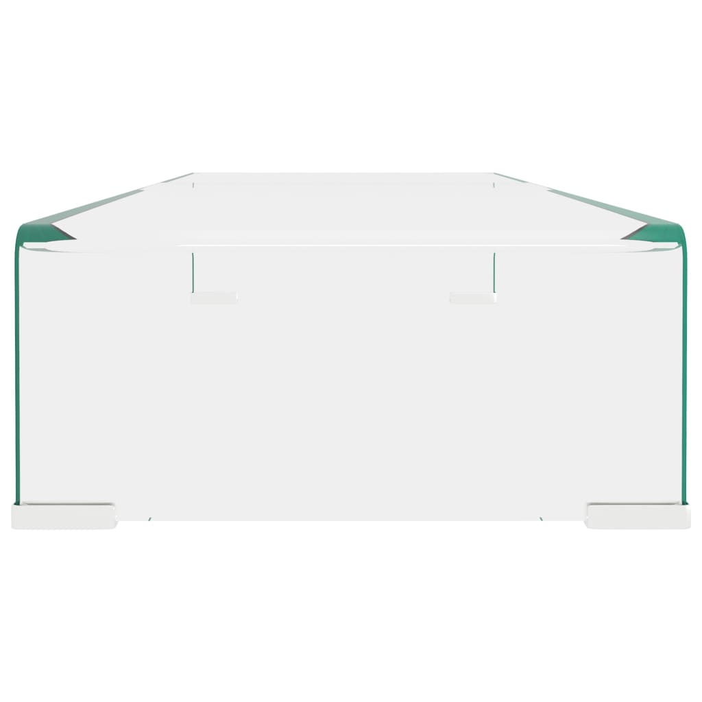 TV-bord/monitorstand i klart glas 80x30x13 cm