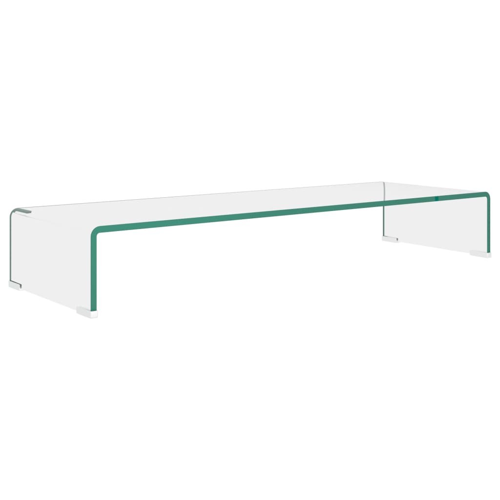 TV-stander/monitorstand klart glas 90x30x13 cm