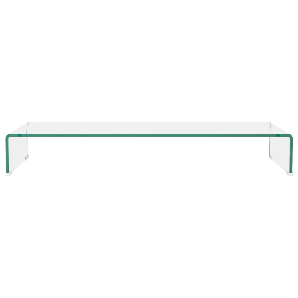 TV-stander/monitorstand klart glas 90x30x13 cm