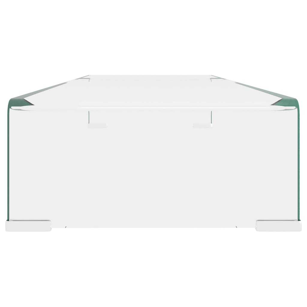 TV-stander/monitorstand klart glas 90x30x13 cm