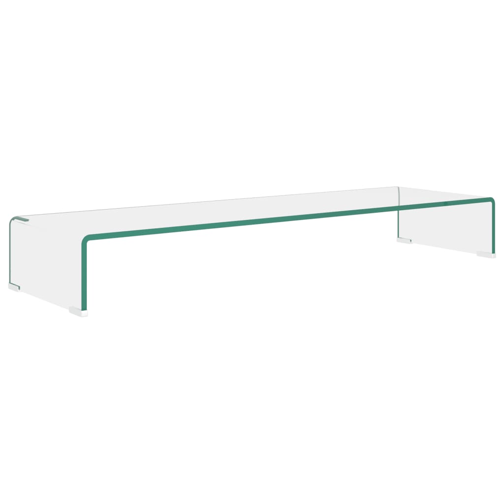 TV-stander/monitorstand klart glas 100x30x13 cm