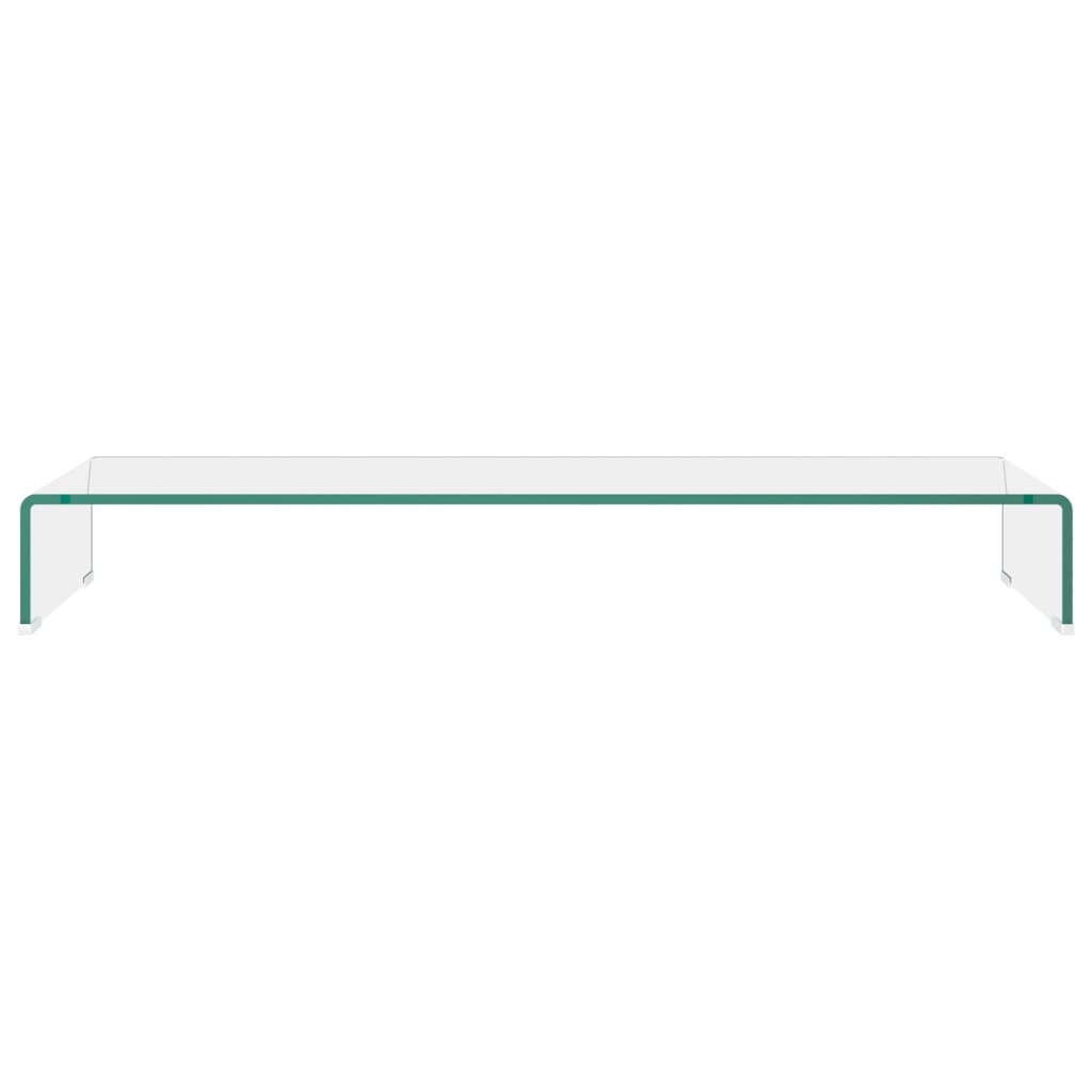 TV-stander/monitorstand klart glas 100x30x13 cm